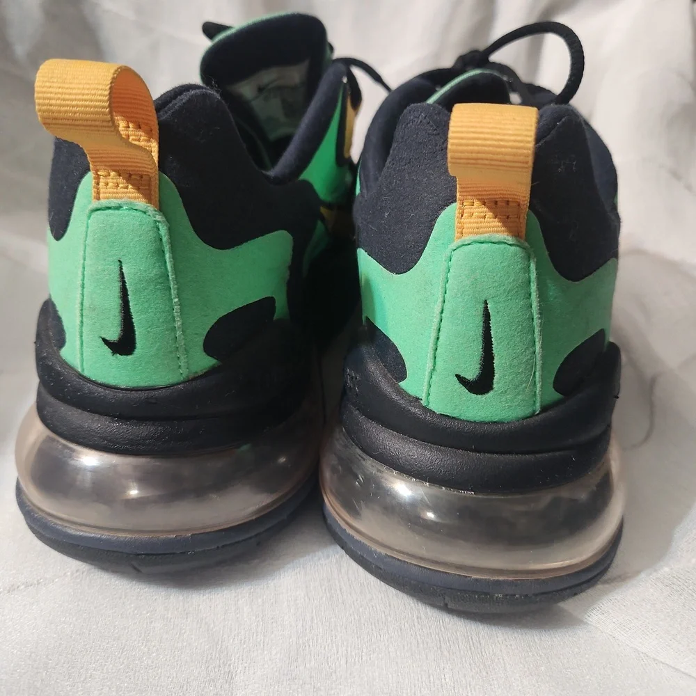 Nike Air Max 270 Green and Yellow Sneakers with Air Cushioning Sz 7y